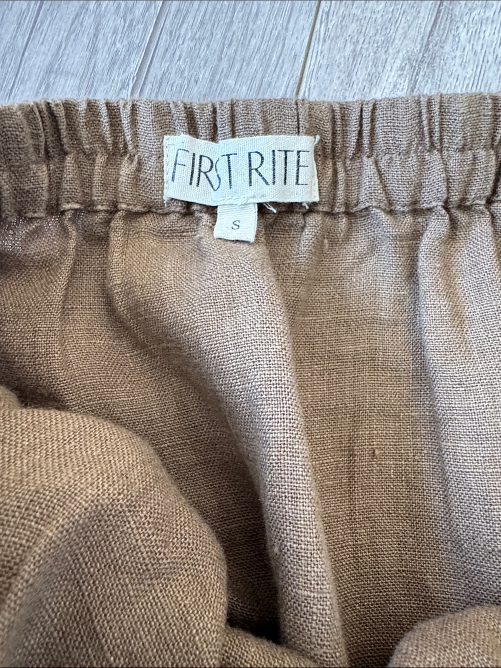 First Rite Lia & Amar 100% Linen Matching Set Brown Tank Top Skirt Size S - Picture 8 of 9